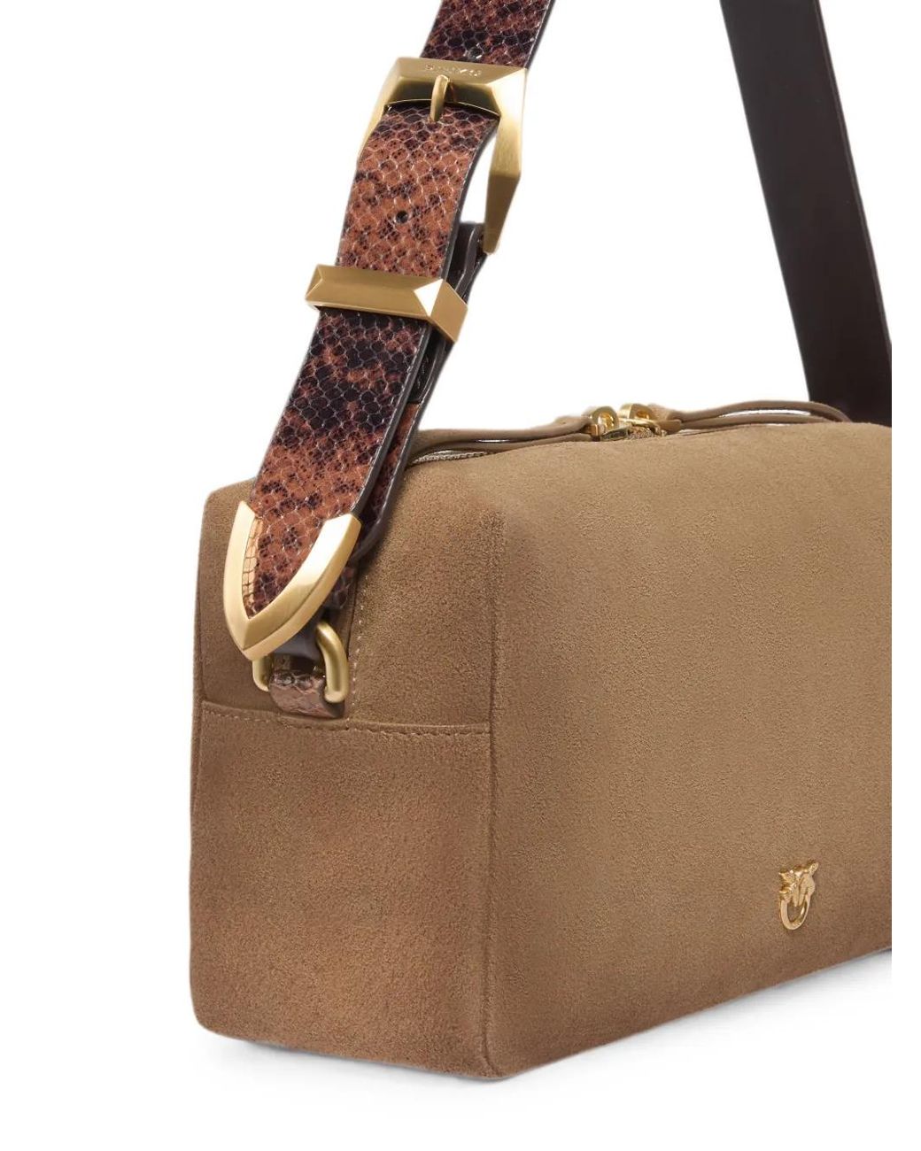 Borsa Triptych Scamosciata di Pinko in Brown