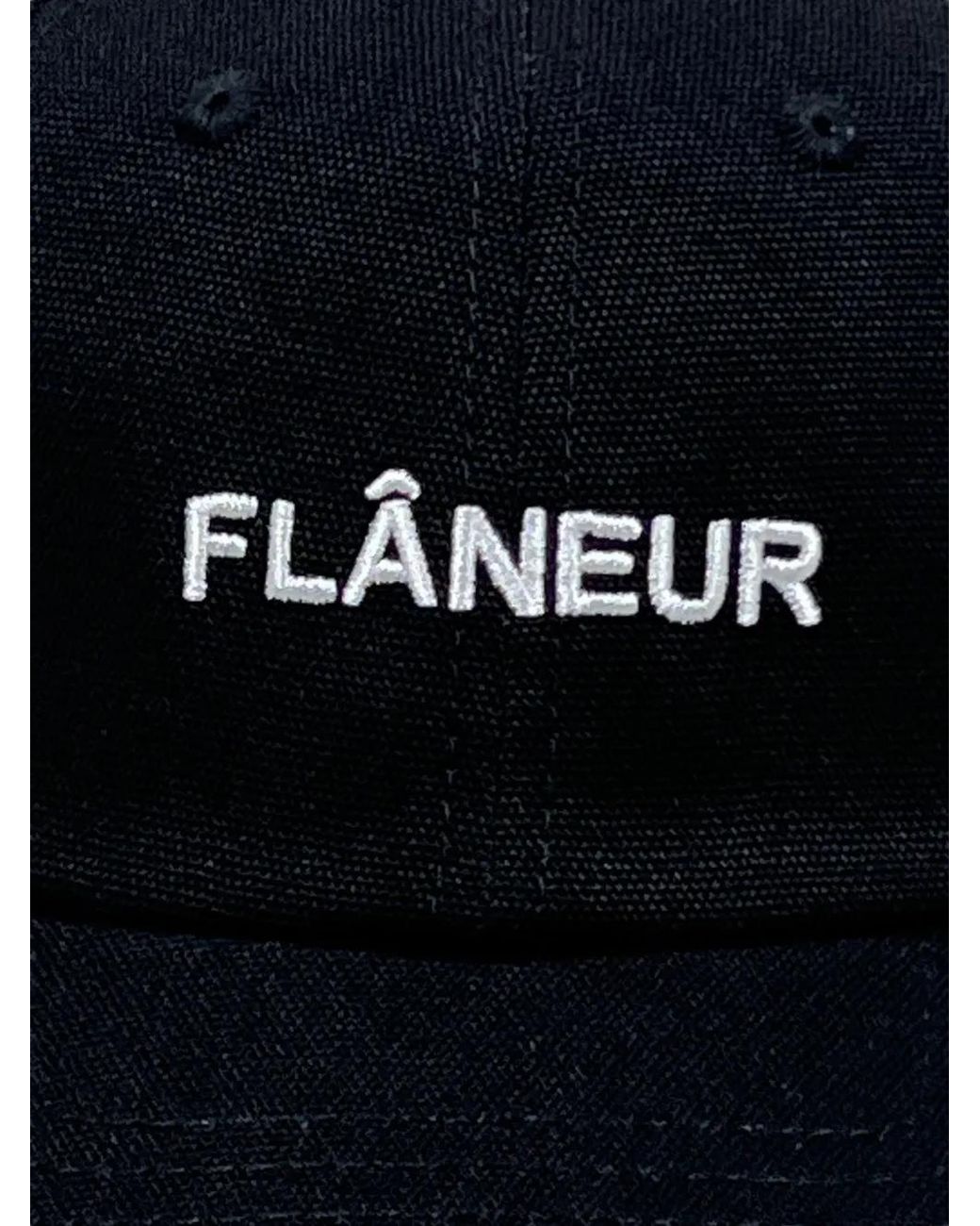flâneur Black Logo-Embroidered Cotton Cap for men