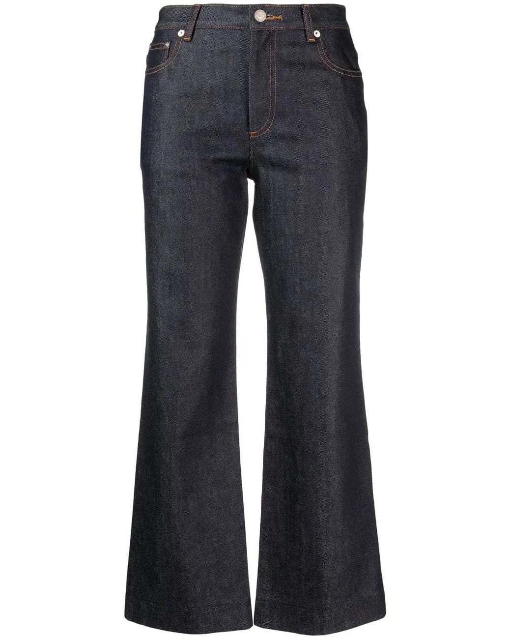 A.P.C. Blue Mid-Rise Cropped Jeans