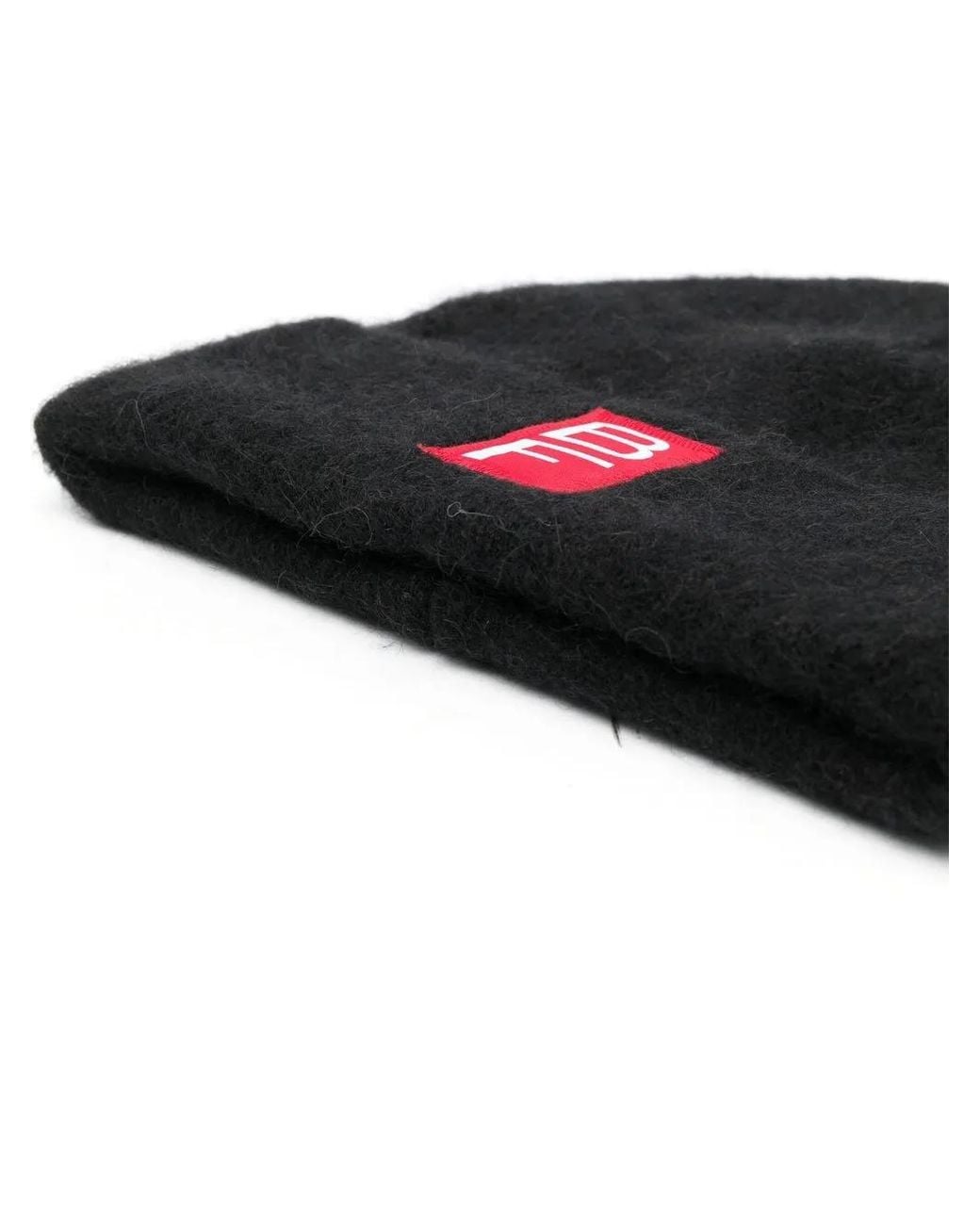 By Far Black Logo Patch Beanie