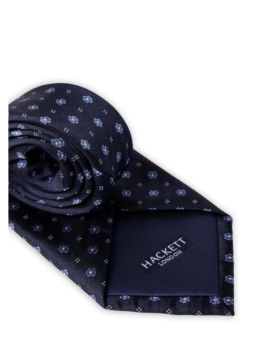 Hackett Blue Floral-Embroidered Tie for men