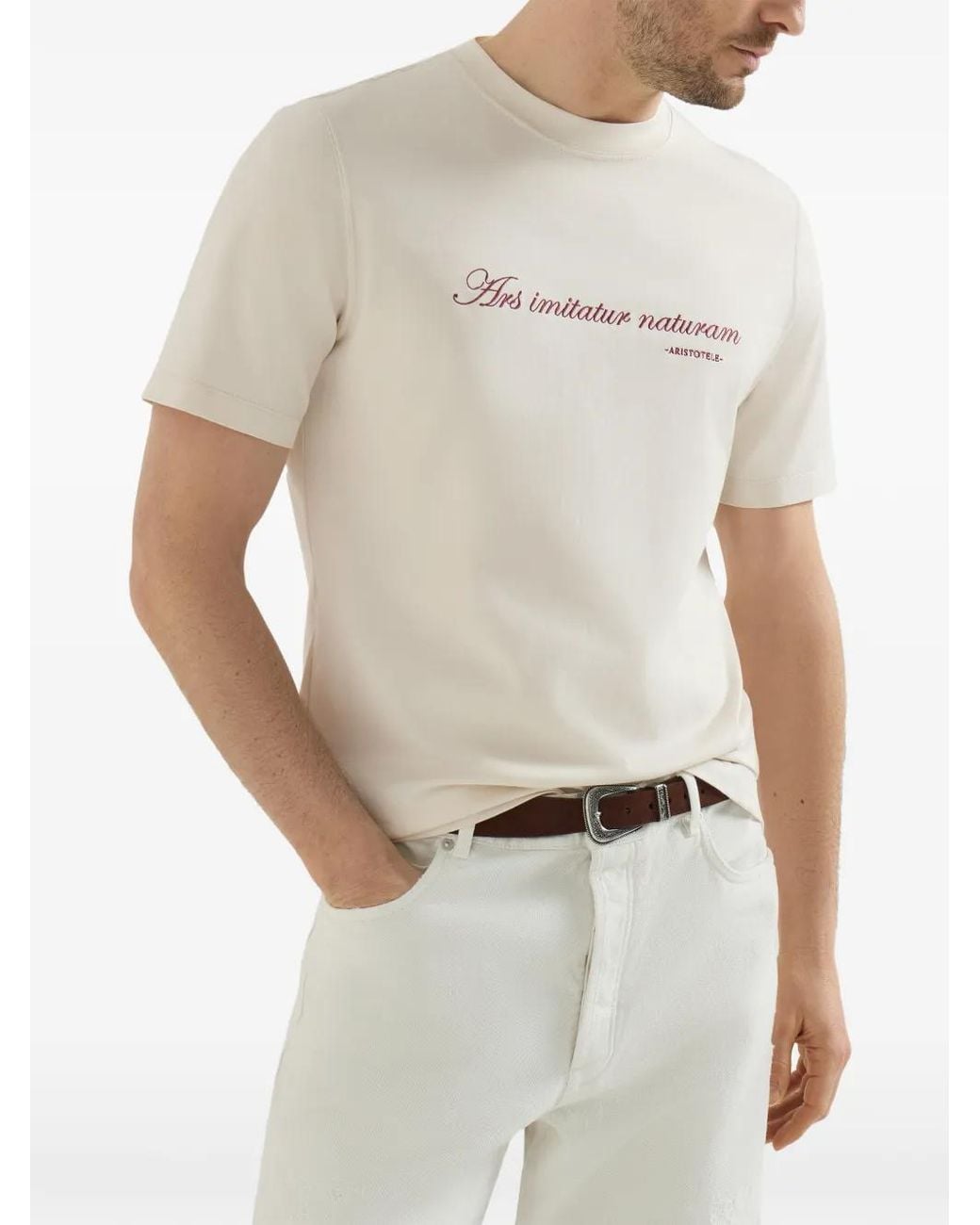 Brunello Cucinelli White Cotton T-Shirt for men