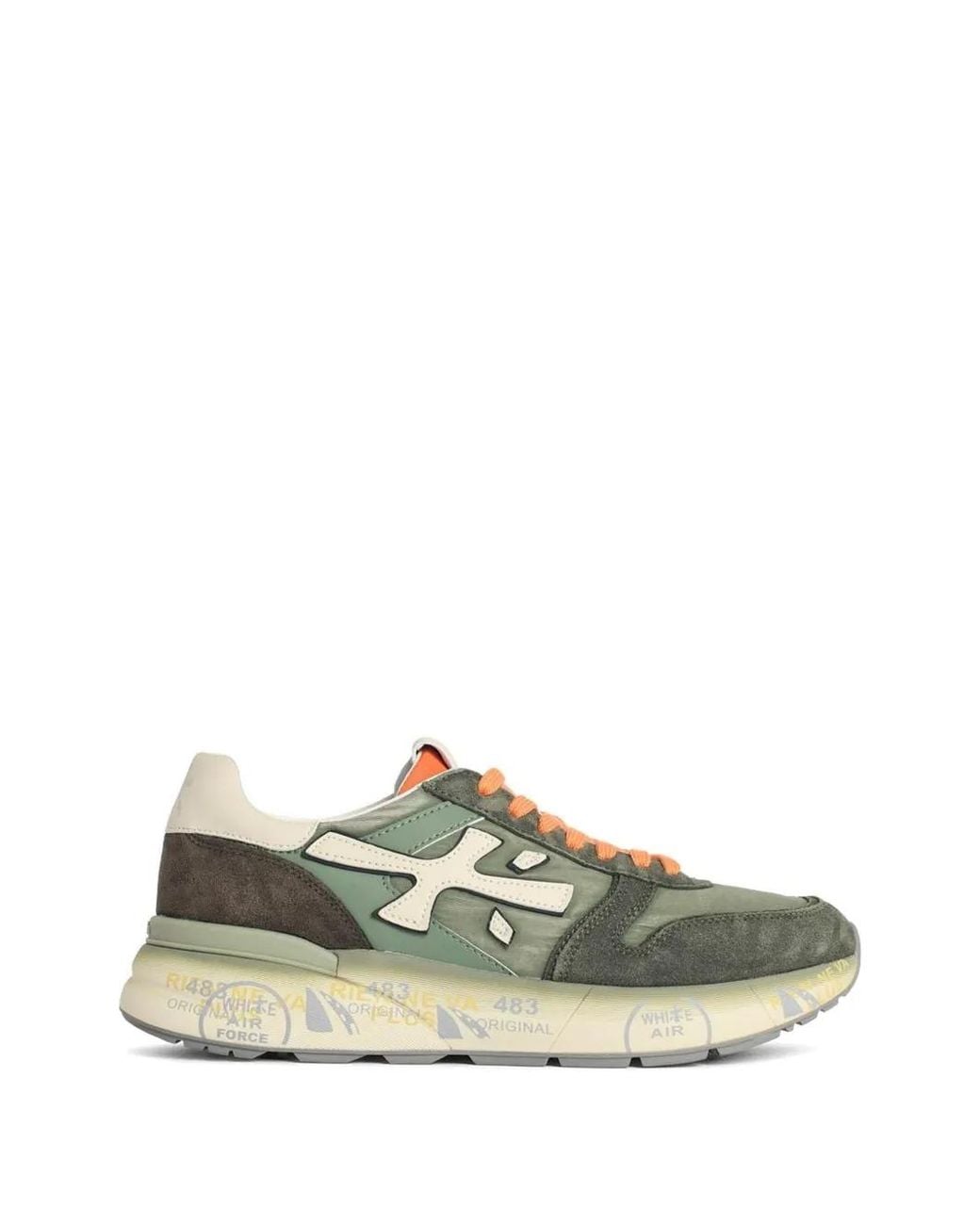 Premiata Green Mick Suede-Details Sneakers for men