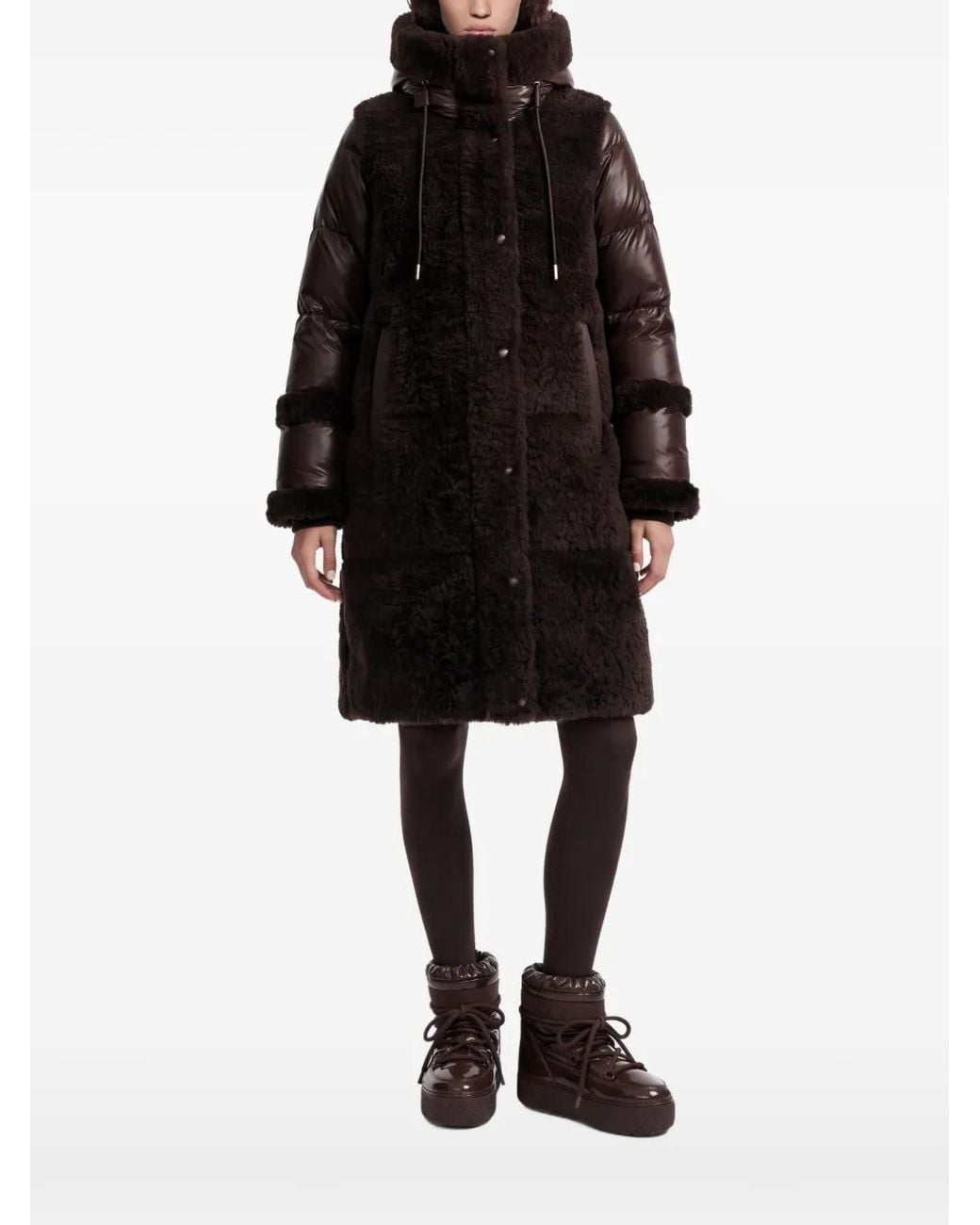 Rudsak Black Shelley Mixed-Media Quilted Coat