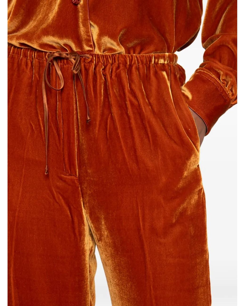 Forte_forte Brown Velvet Drawstring Trousers