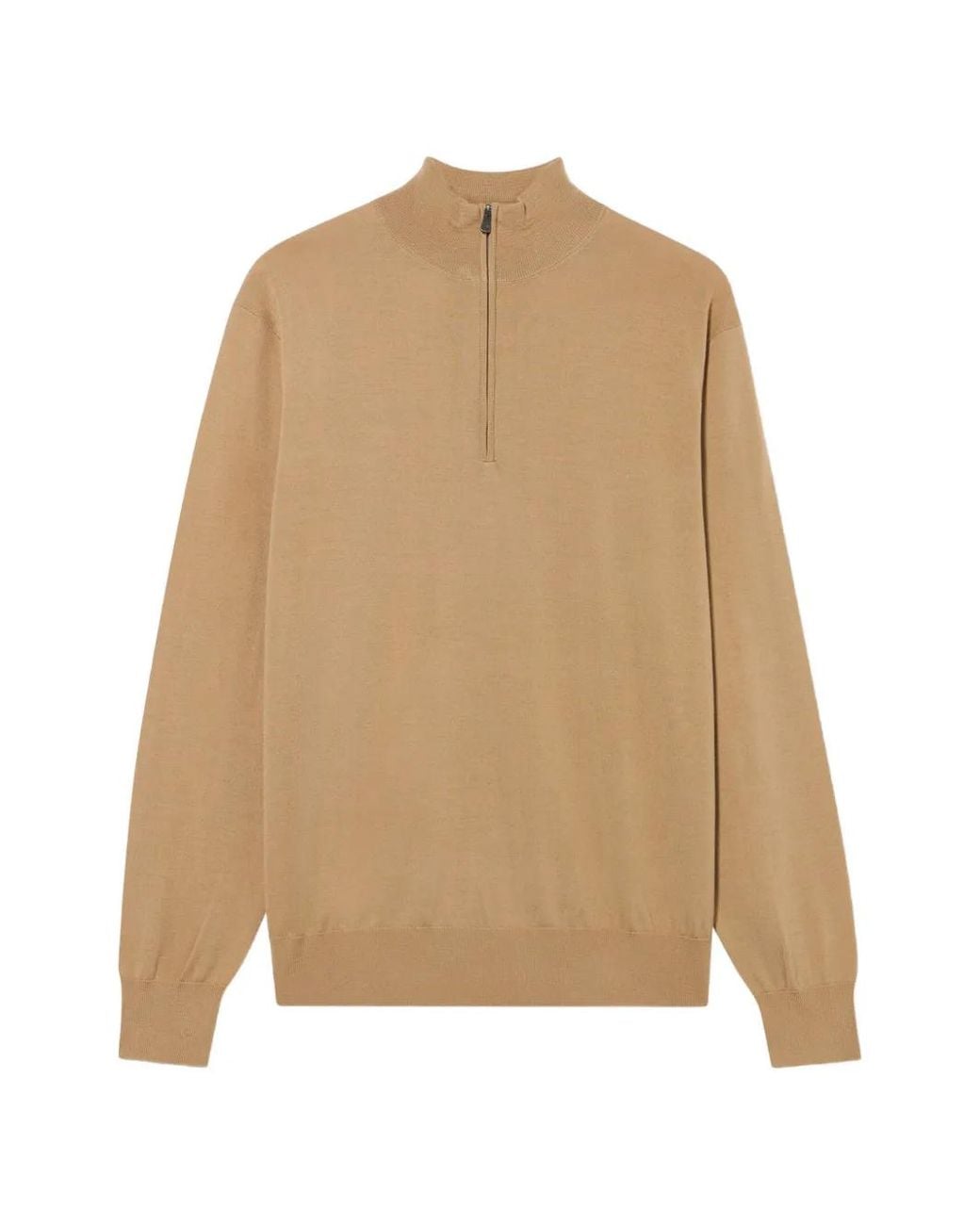 Brooks Brothers Natural Half-Zip Mock-Neck Sweater for men
