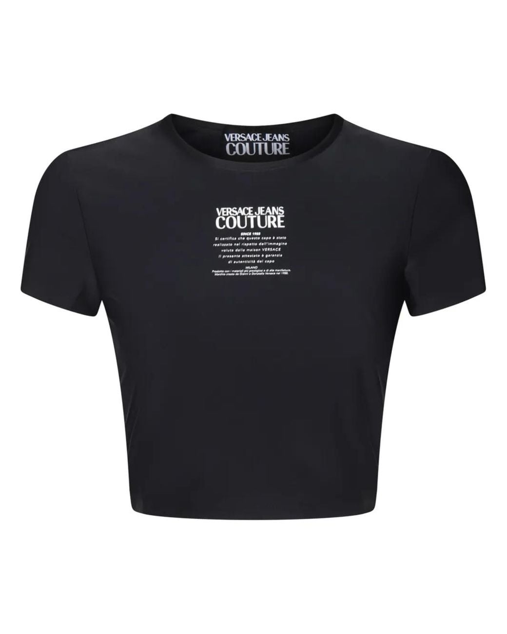 Versace Jeans Couture Black Logo-Print T-Shirt