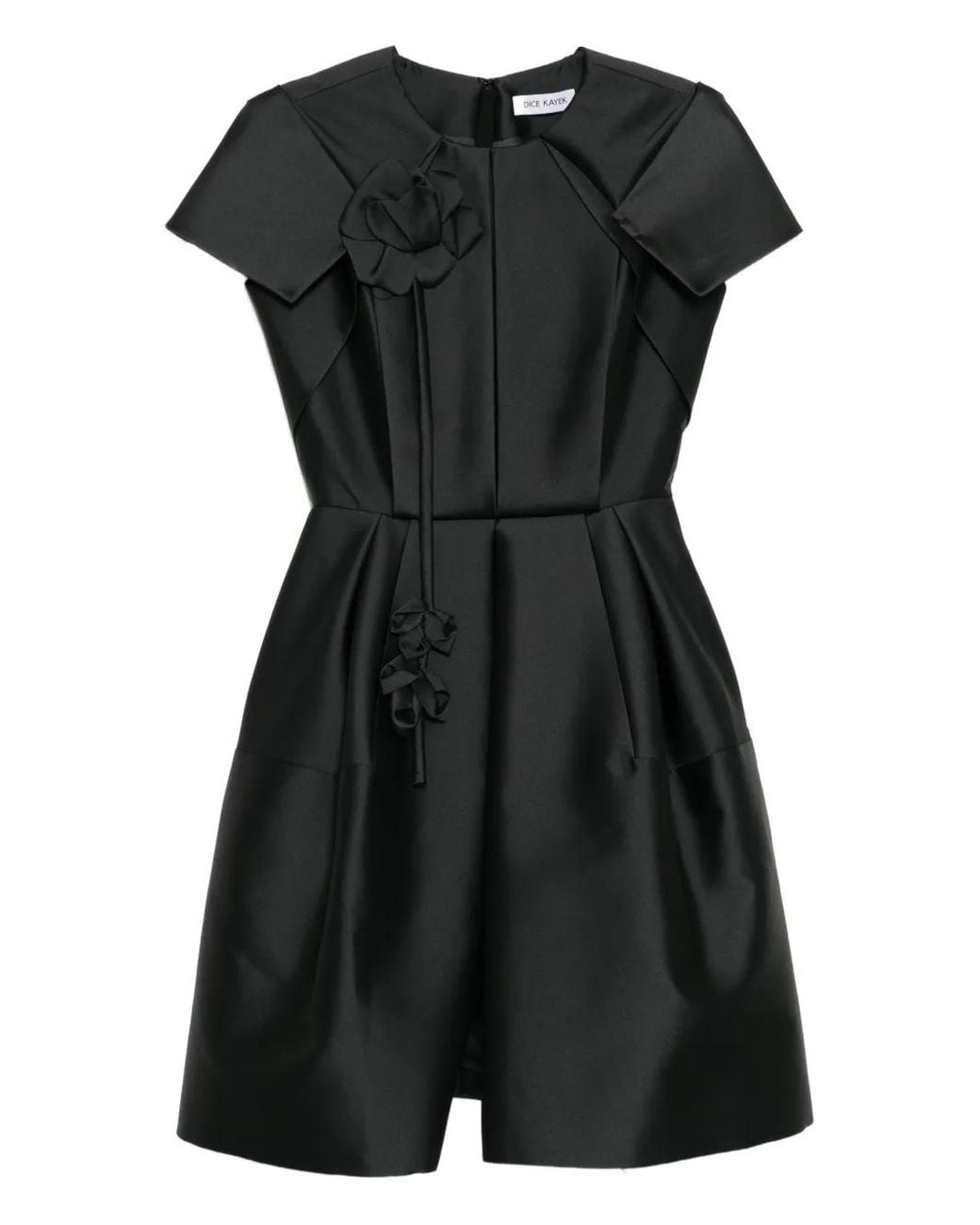 Dice Kayek Black Floral-Detail Dress