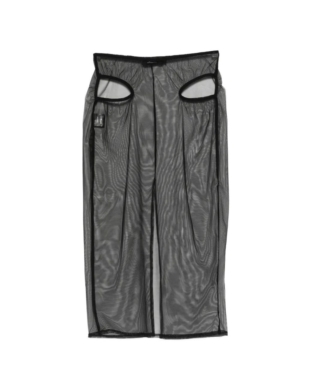 COWBOYS OF HABIT Gray Cut-Out Midi Skirt