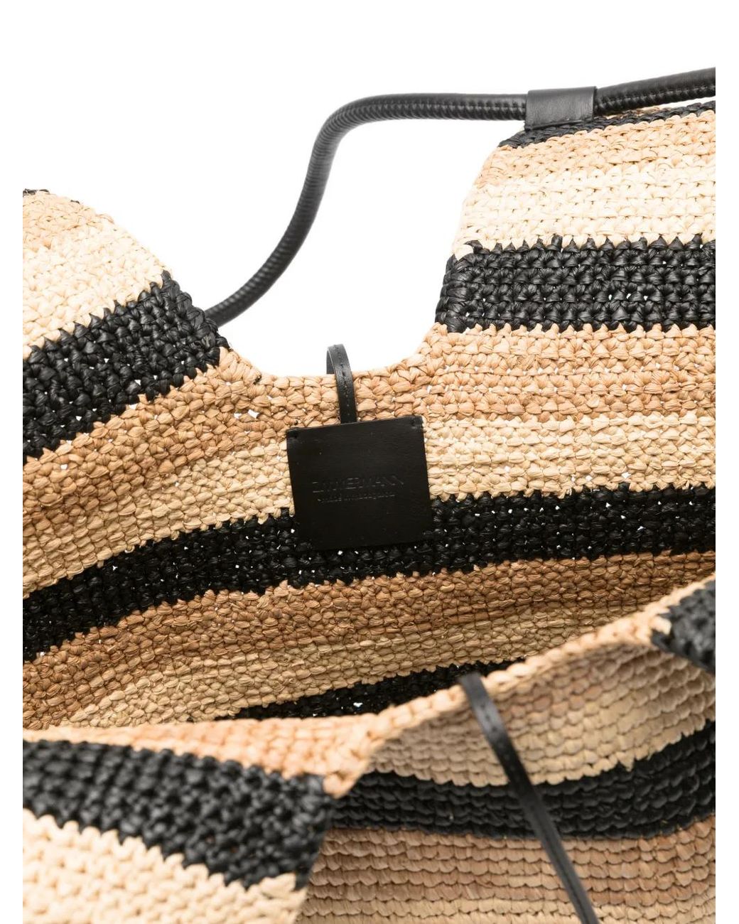 Zimmermann Black Goldentime Large Rafia Tote