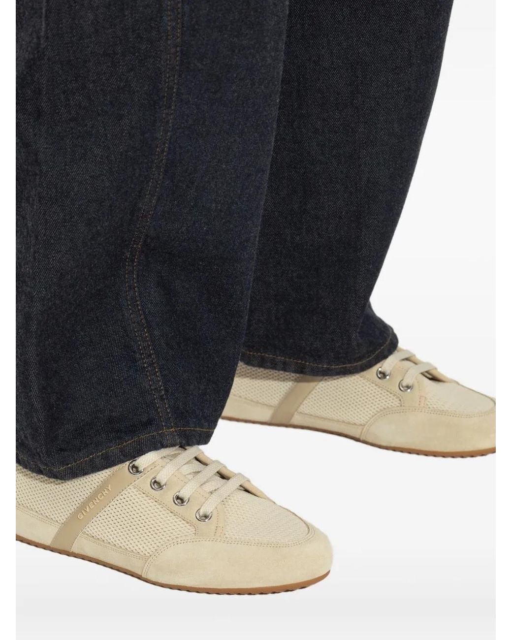Givenchy White Mesh Suede Sneakers