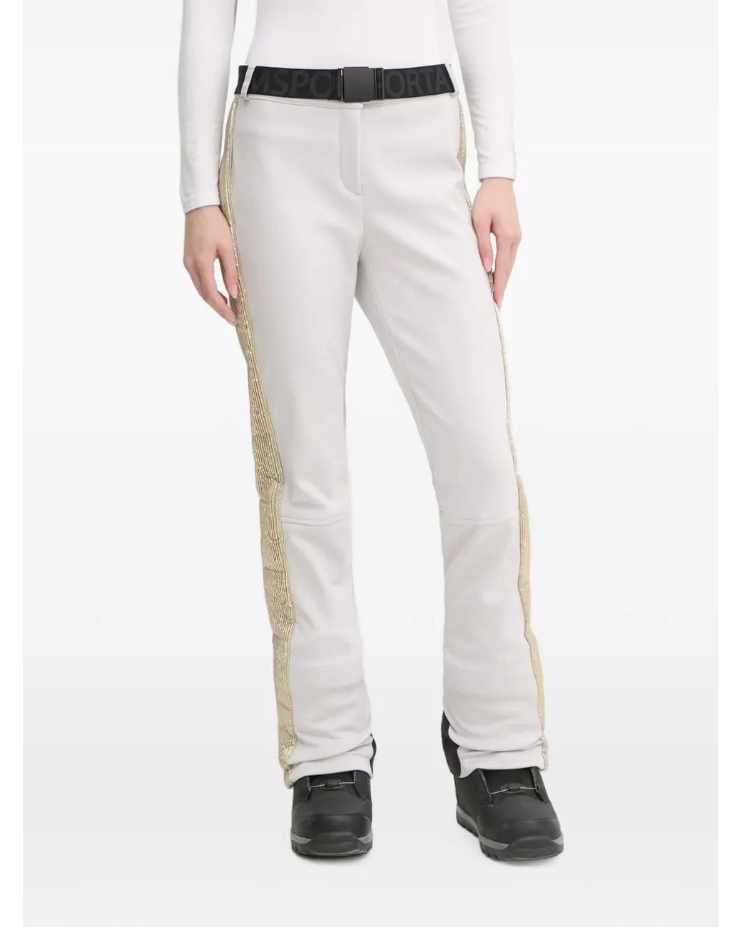Sportalm White Pantalon De Ski San Jose À Bande Logo