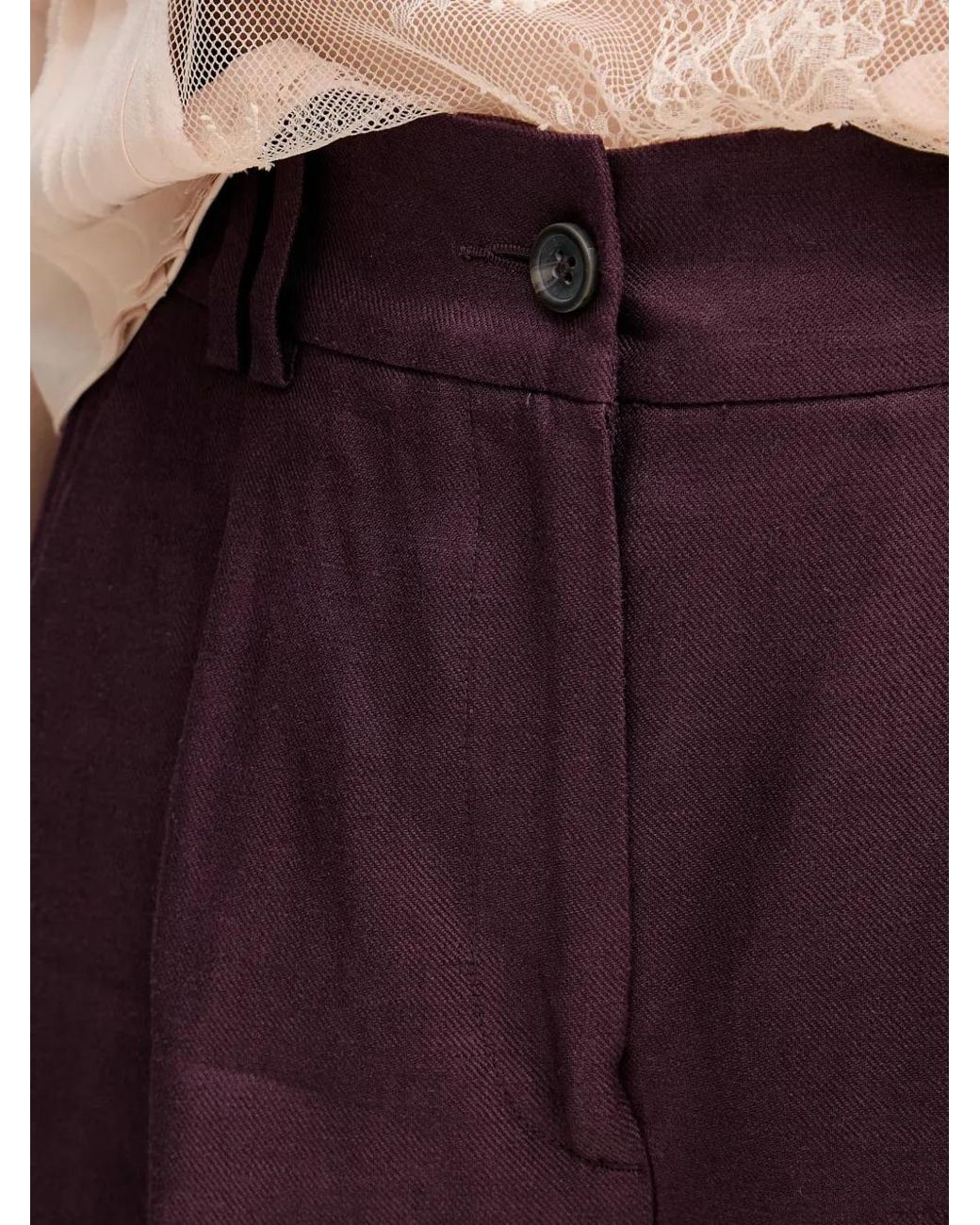 Sisley Red Pantalon De Tailleur À Taille Élastique