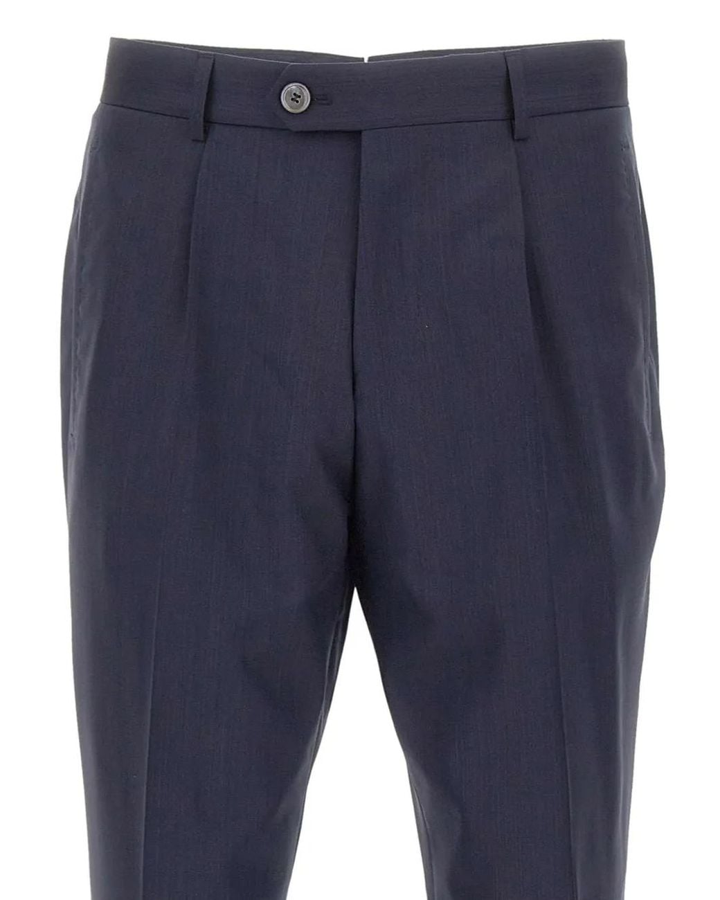 Boss Blue Pleated Straight-Leg Trousers for men