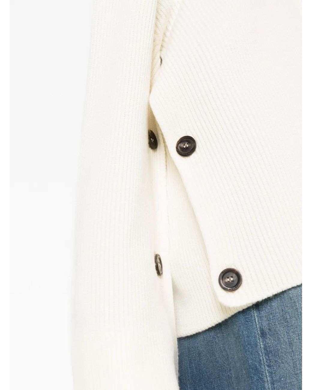 Peter Do White Ribbed-Knit Virgin Wool-Cashmere Blend Jumper