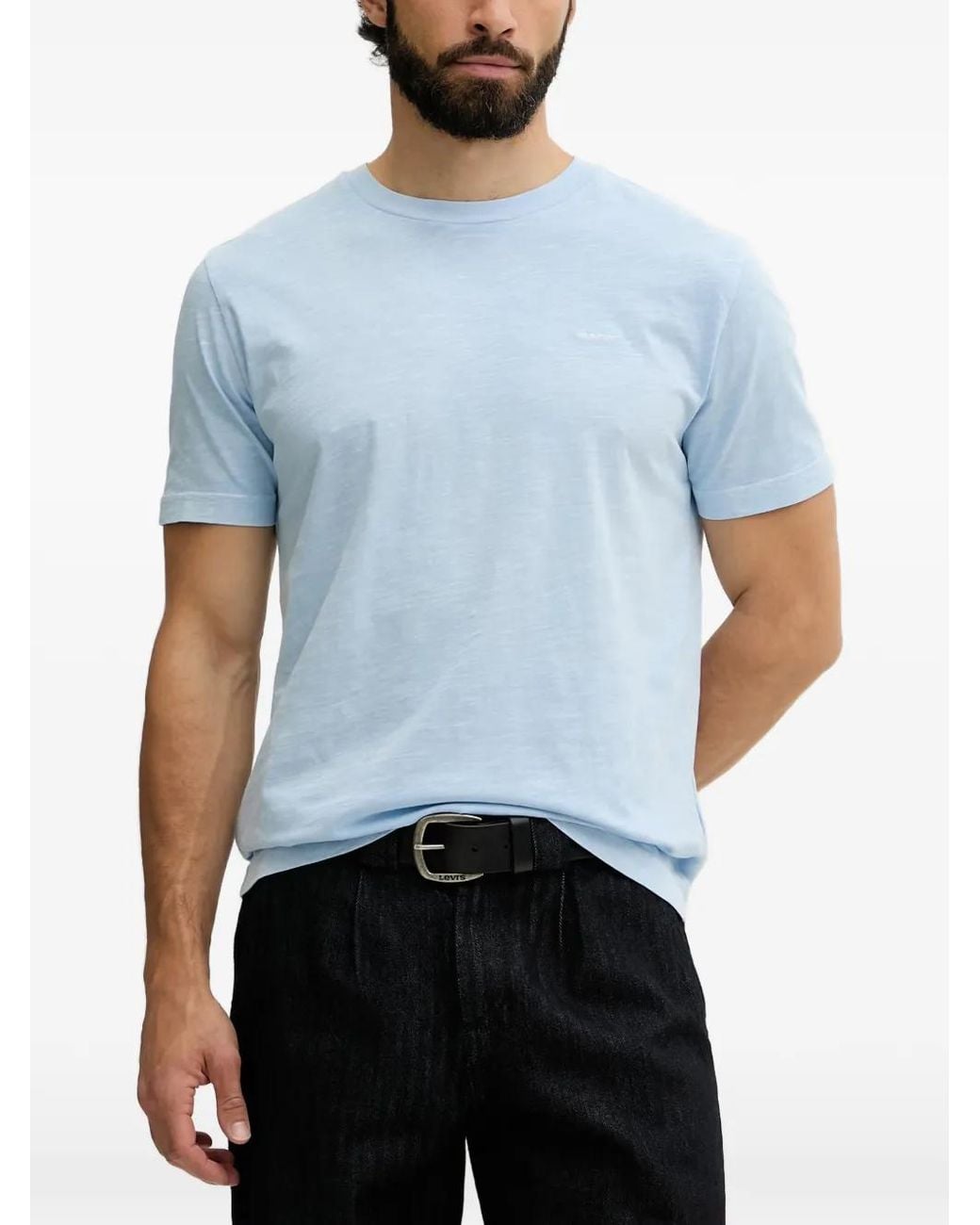 Gant Blue Logo-Embroidered T-Shirt for men