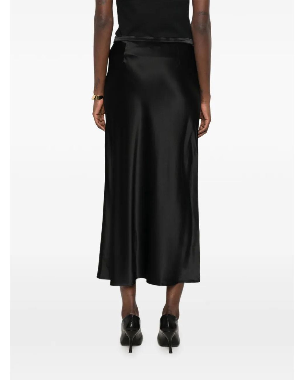 Bompard Black Zip-Fastening Midi Skirt