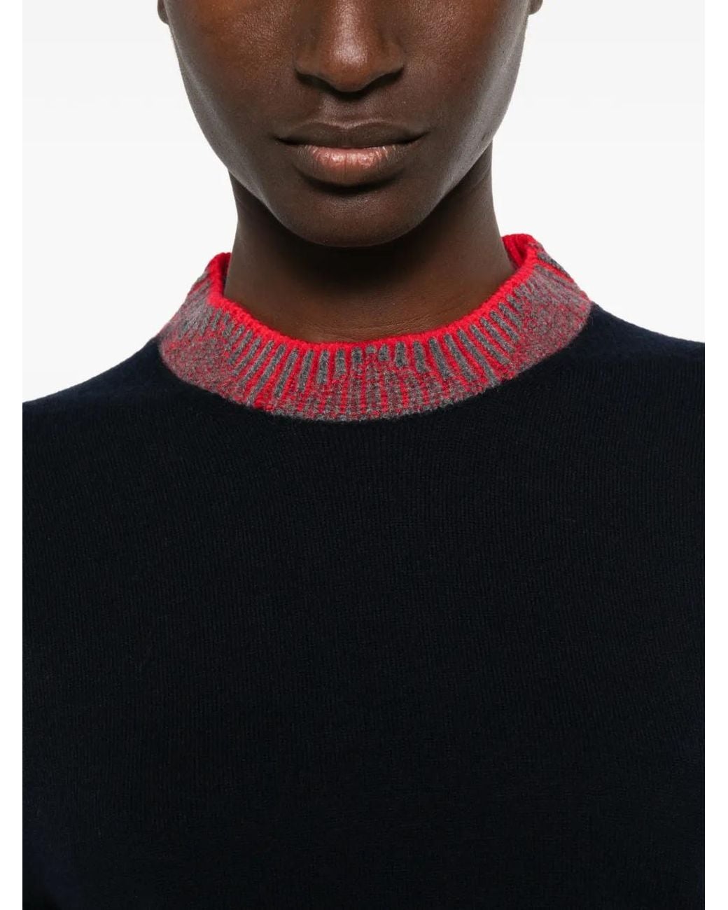N°21 Blue Contrast-Trim Crew-Neck Sweater