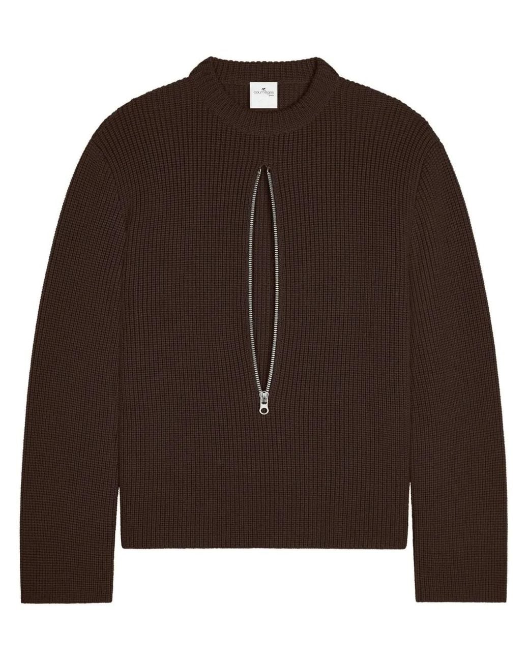 Courreges Wollen Sweater in het Brown voor heren