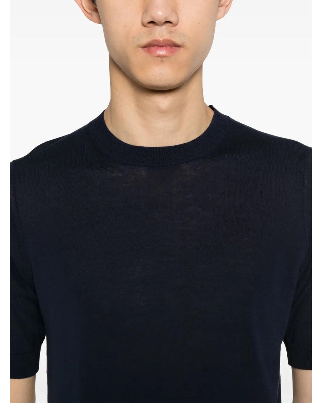Ballantyne Black Ribbed-Trim T-Shirt for men