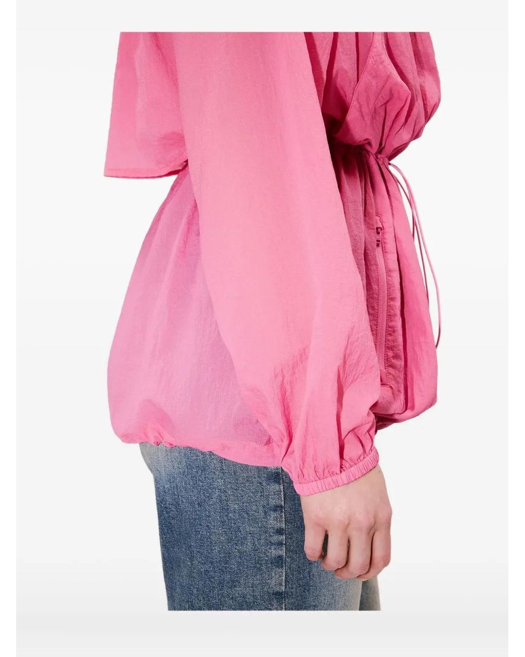 KENZO Pink Windbreaker Drawstring Hooded Jacket