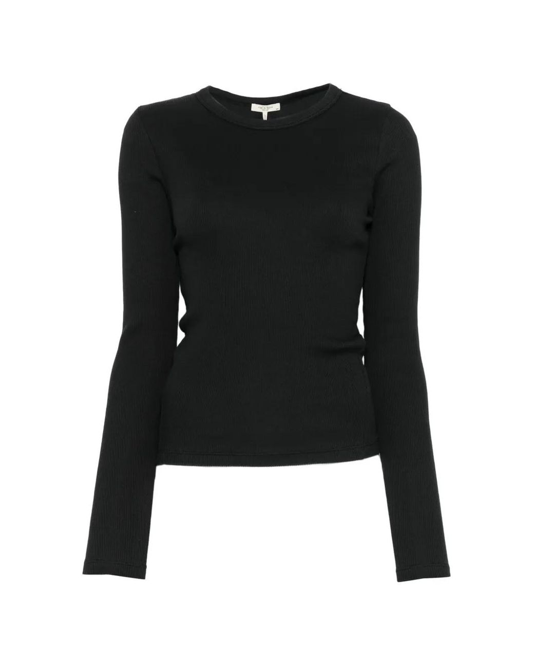 Rag & Bone Black The Essential Rib Crew Ls