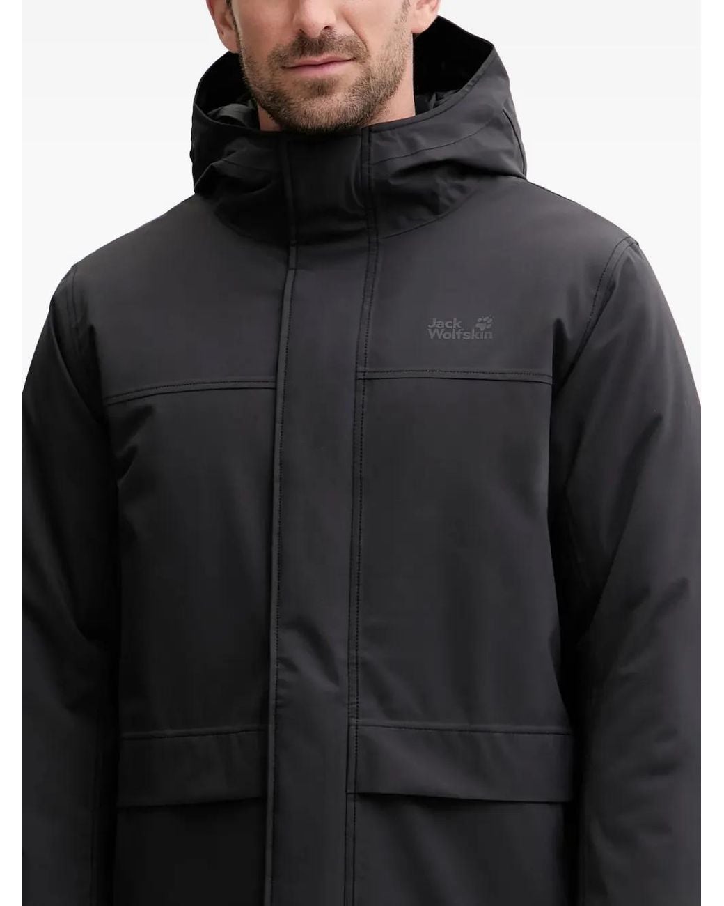 Jack Wolfskin Black Cold Camp Hooded Coat for men