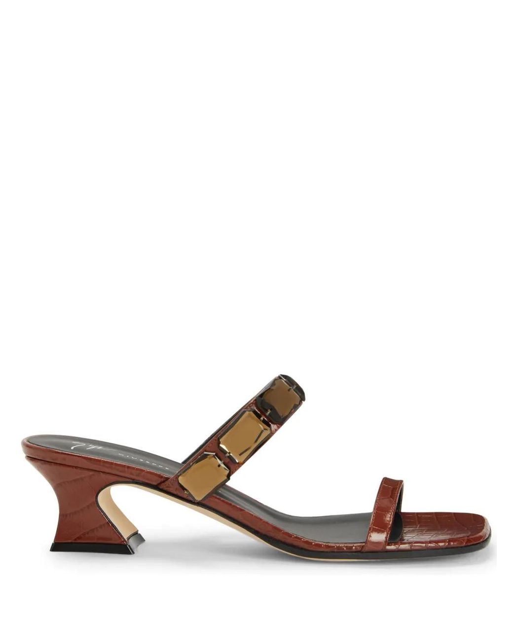 Giuseppe Zanotti Brown Flaminia 45Mm Square-Toe Sandals