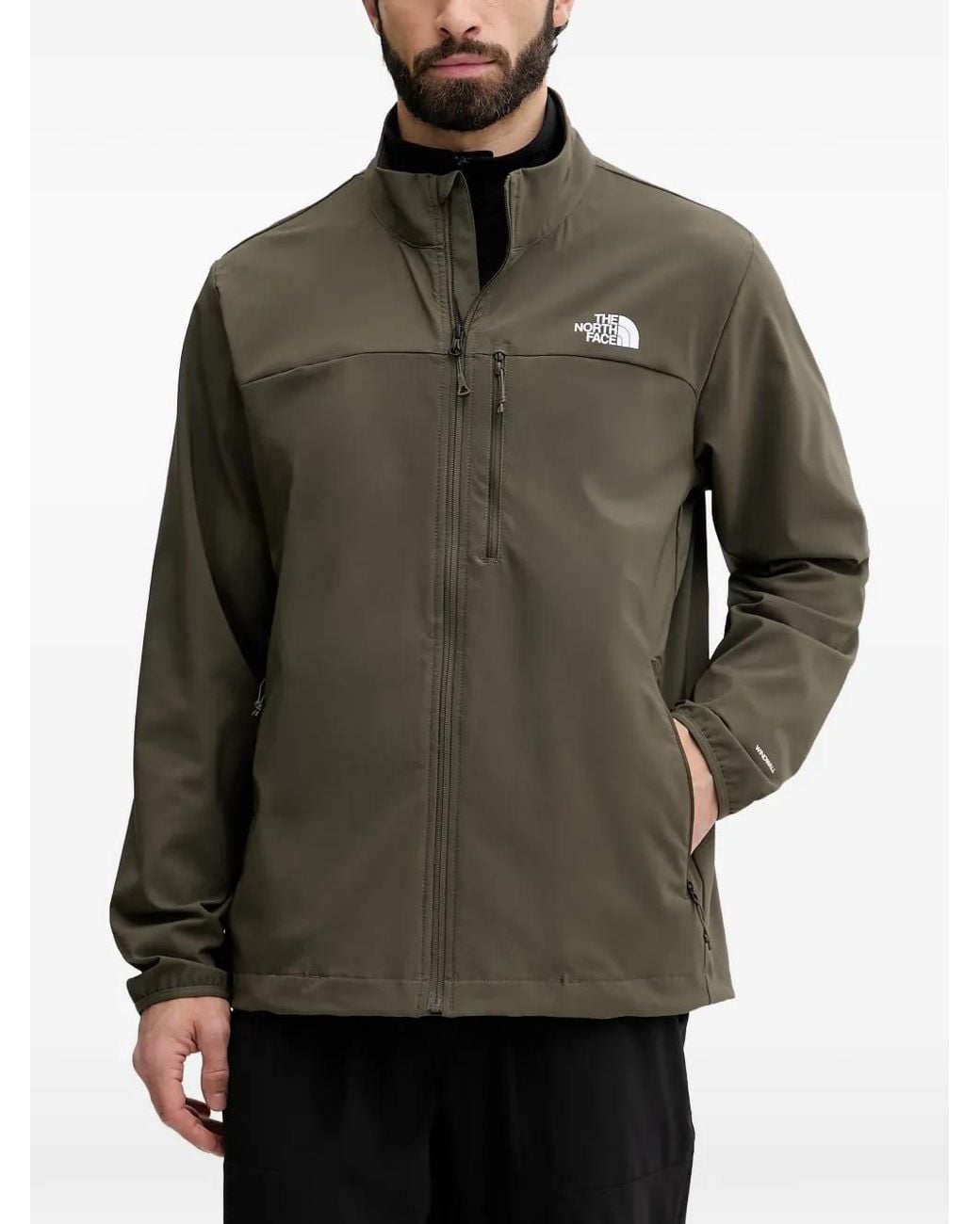 The North Face Gray Nimble 2.0 Logo-Print Zip-Up Lightweight Jacket for men