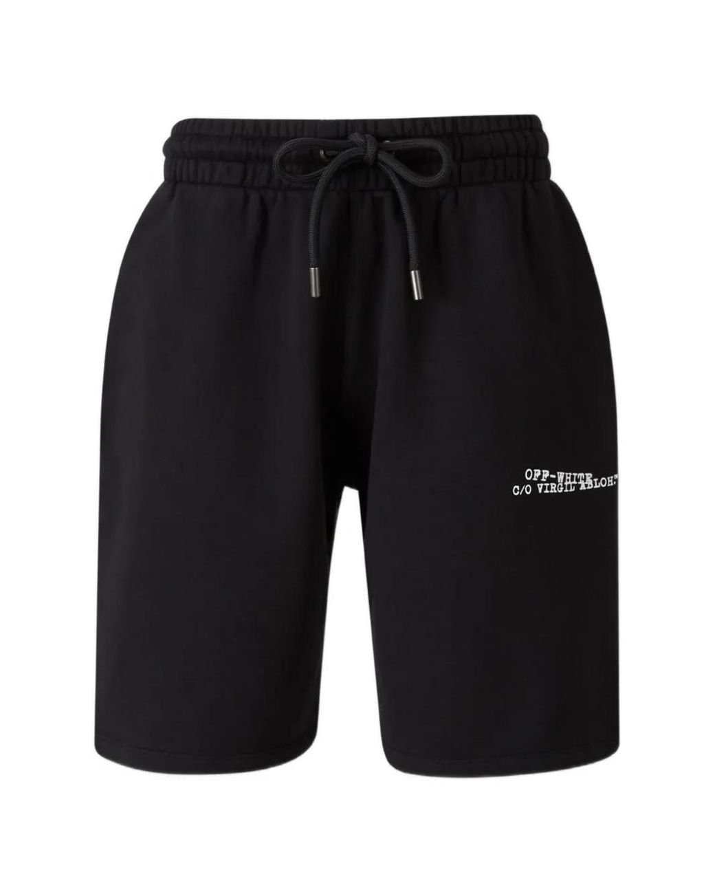 Off-White c/o Virgil Abloh Black Drawstring Printed Shorts for men