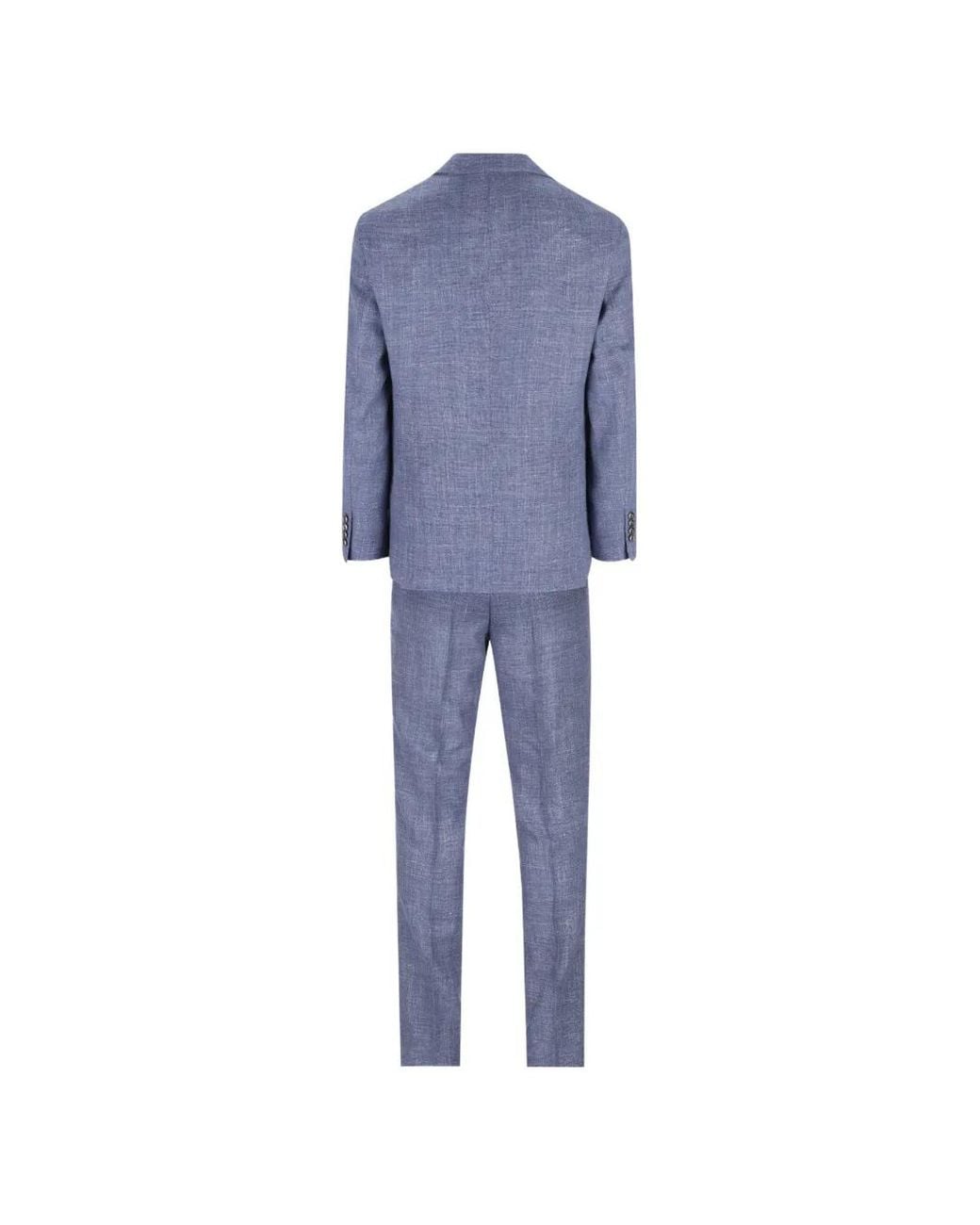 Brunello Cucinelli Blue Fitted Suit for men