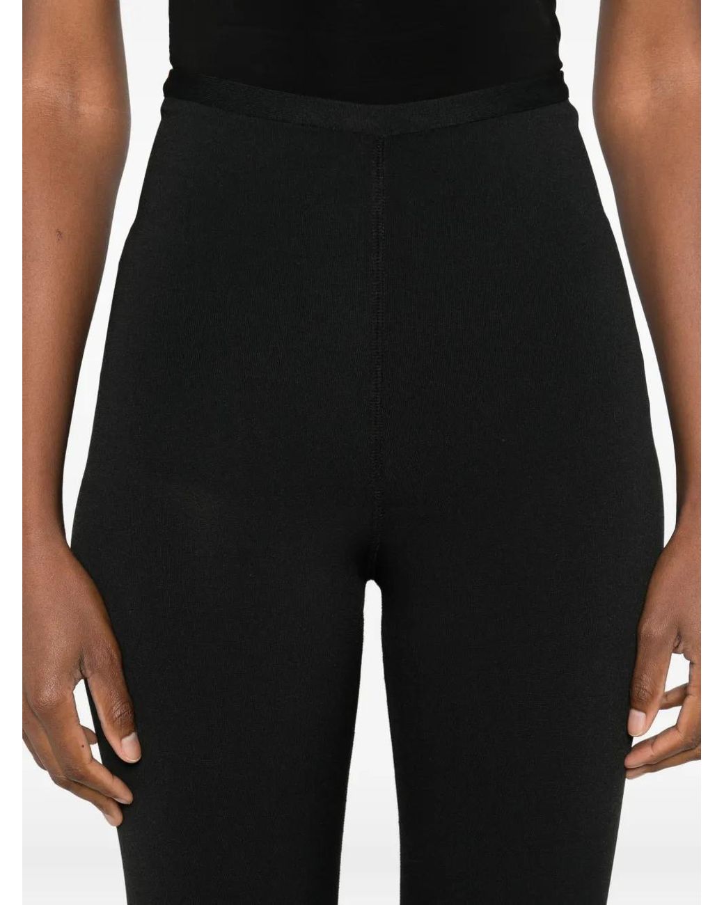 Erika Cavallini Semi Couture Black Ribbed Leggings
