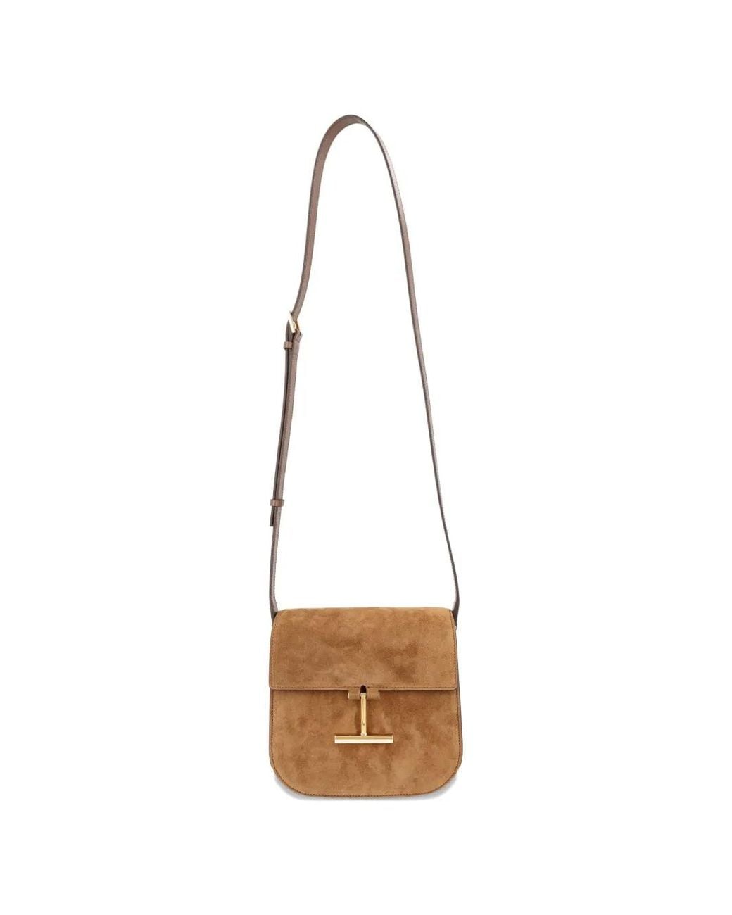 Tom Ford White Suede Logo-Detail Shoulder Bag