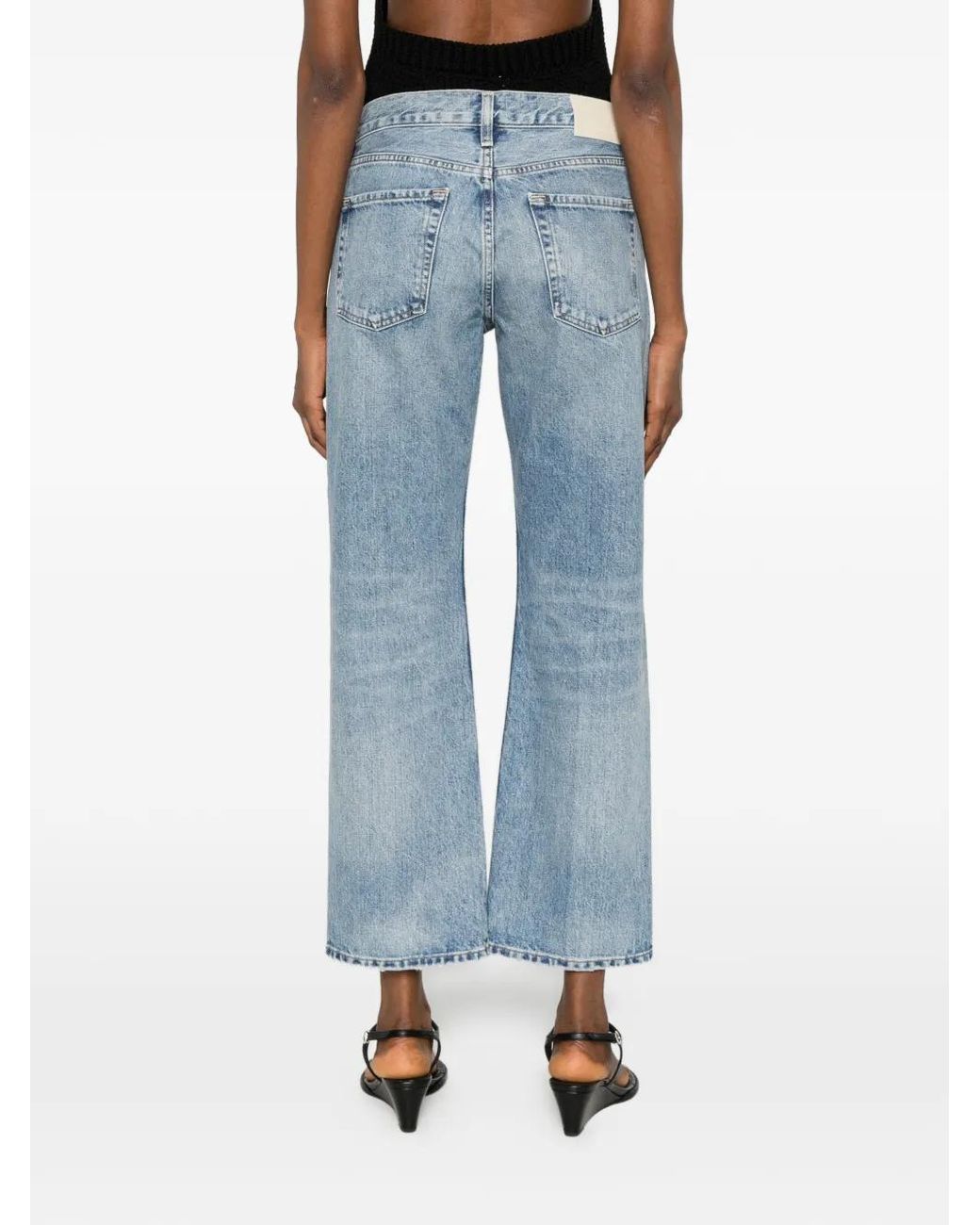 Citizens of Humanity Blue Faye Faded Straight-Leg Jeans