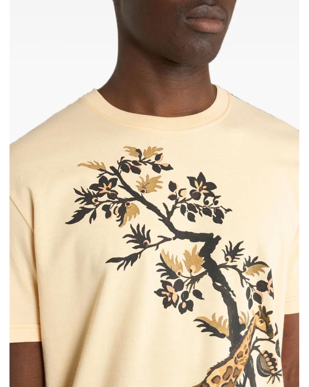 Etro Natural Giraffe-Print T-Shirt for men