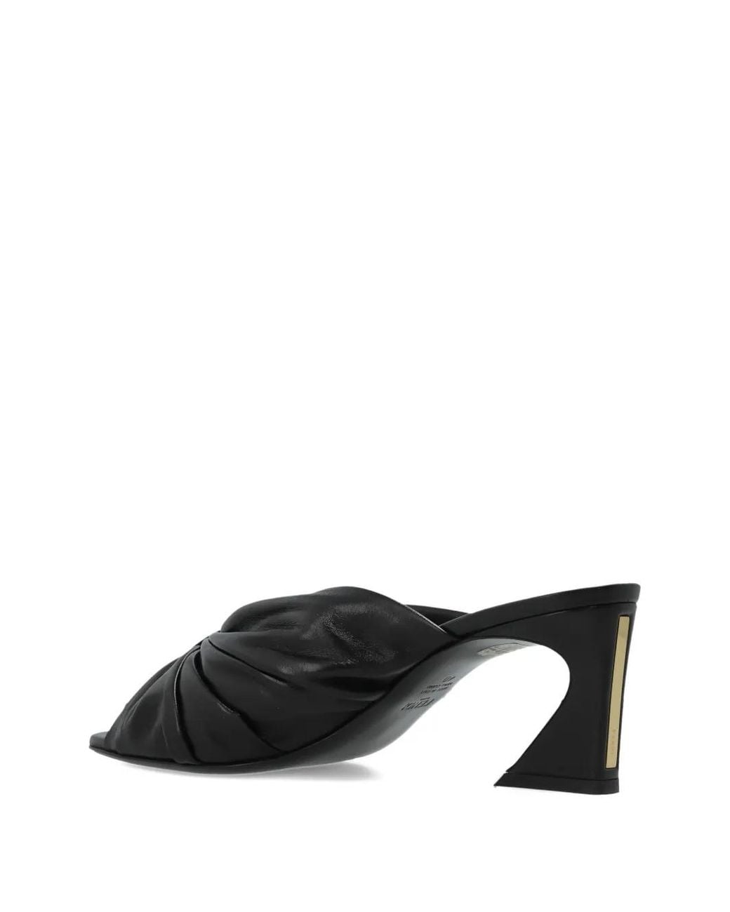 Fendi Black Arco Twisted-Upper Leather Sandals