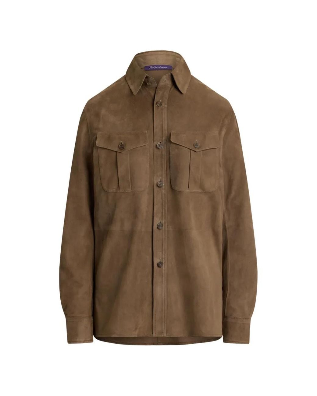 Ralph Lauren Brown Landry Lamb-Suede Shirt