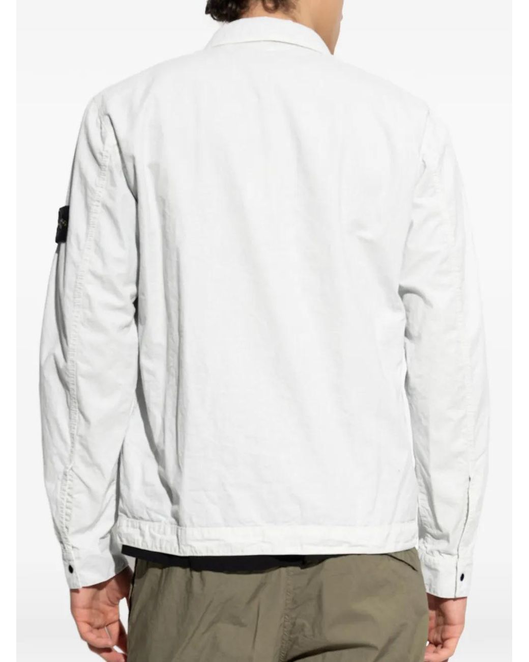 Stone Island White Lightweight Jacket With Pocket for men