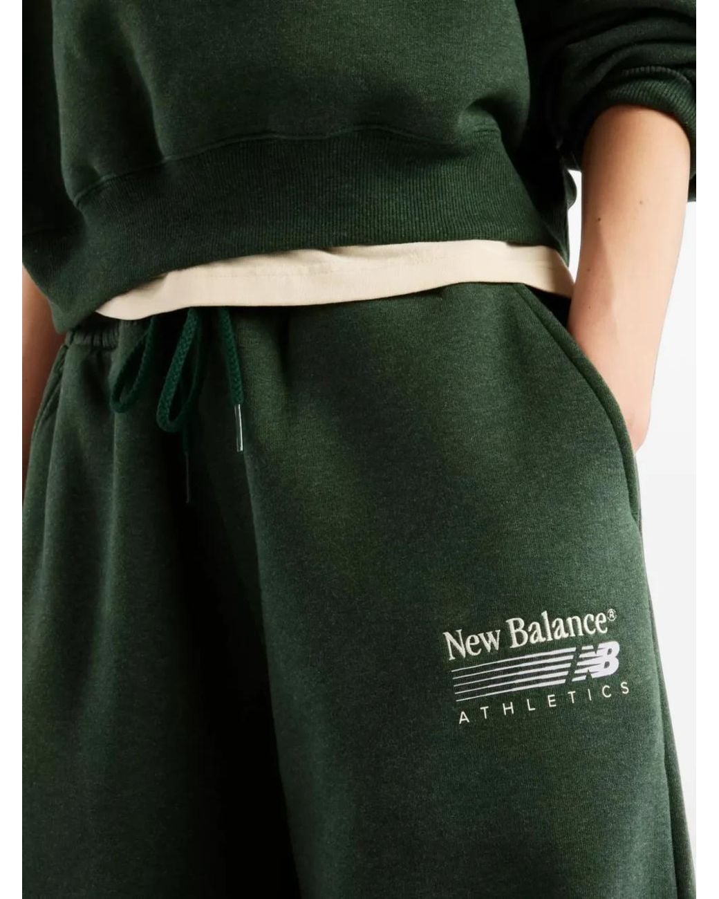 New Balance Green Pantalon De Survêtement Trackside En Polaire