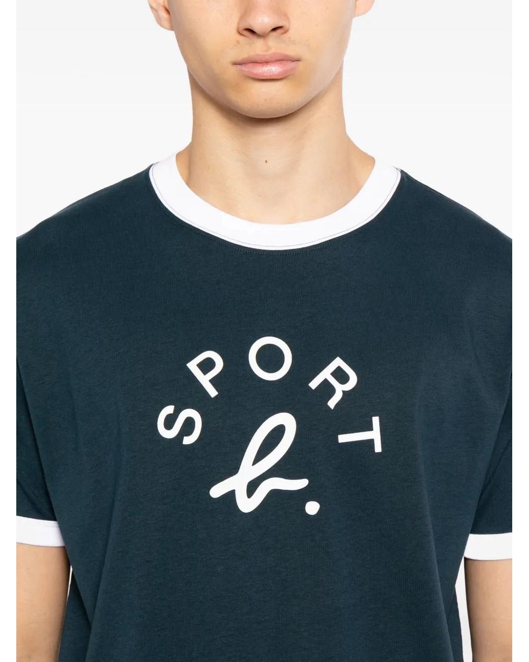 SPORT b. by agnès b. Blue Arch Logo-Print T-Shirt for men