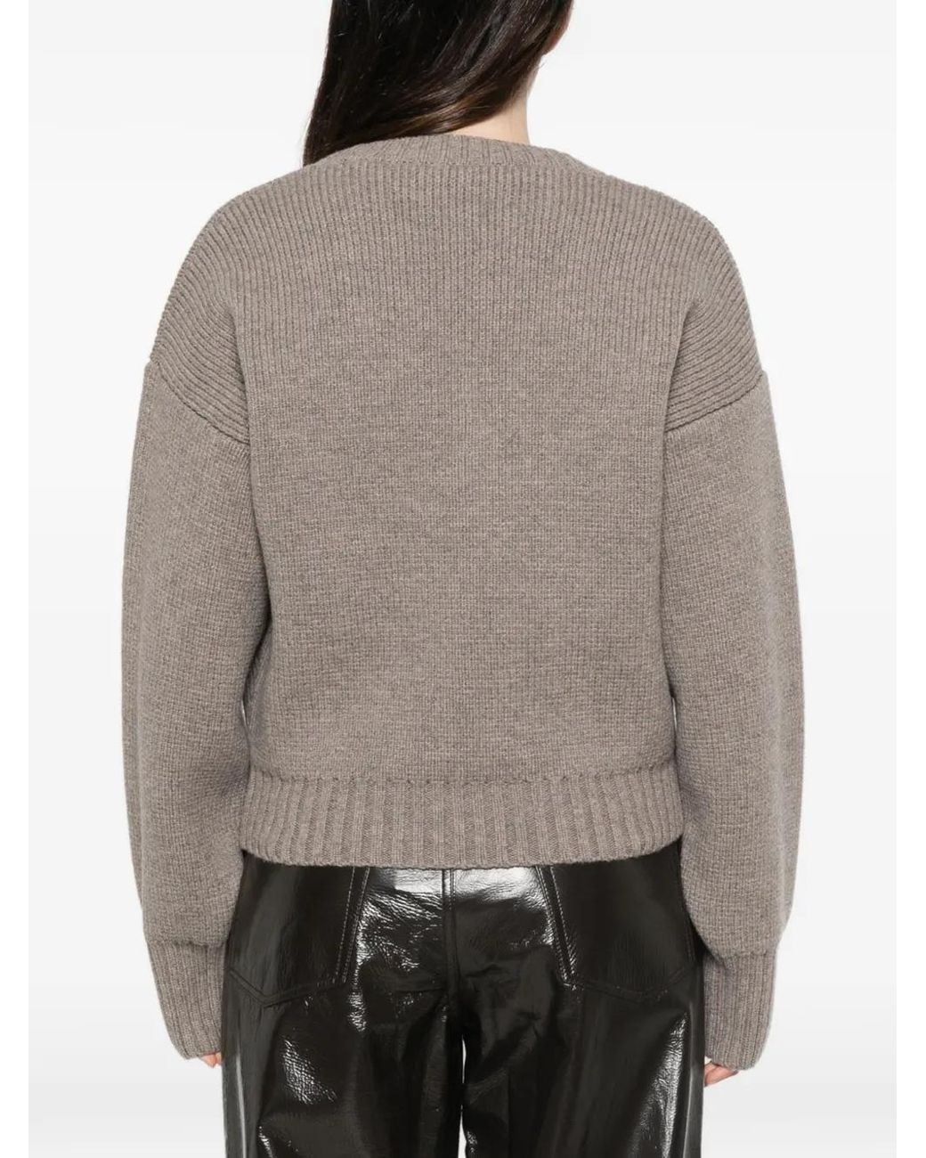 Rohe Brown Sculptural V-Neck Sweater