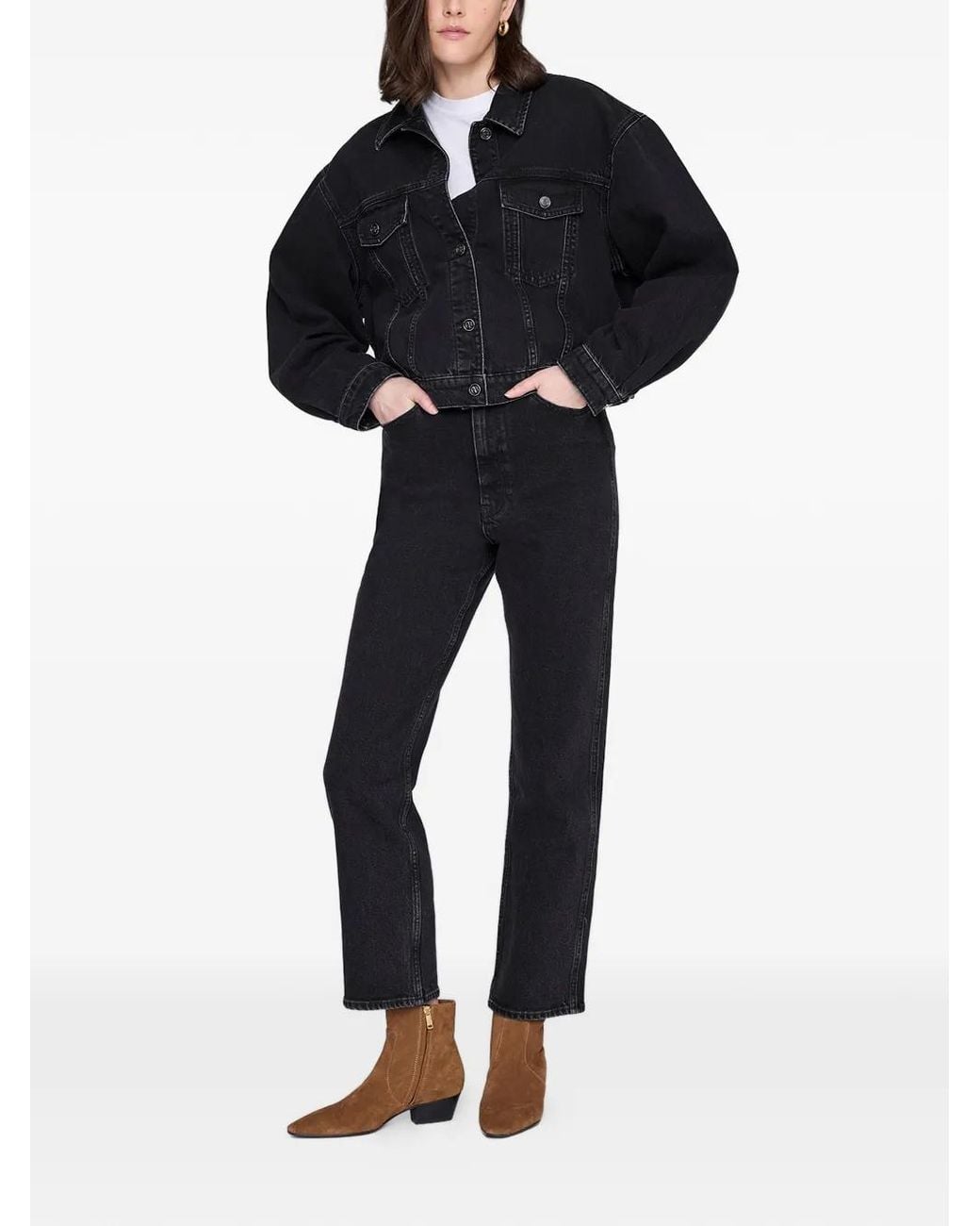 Anine Bing Black Quincy Button-Up Jacket
