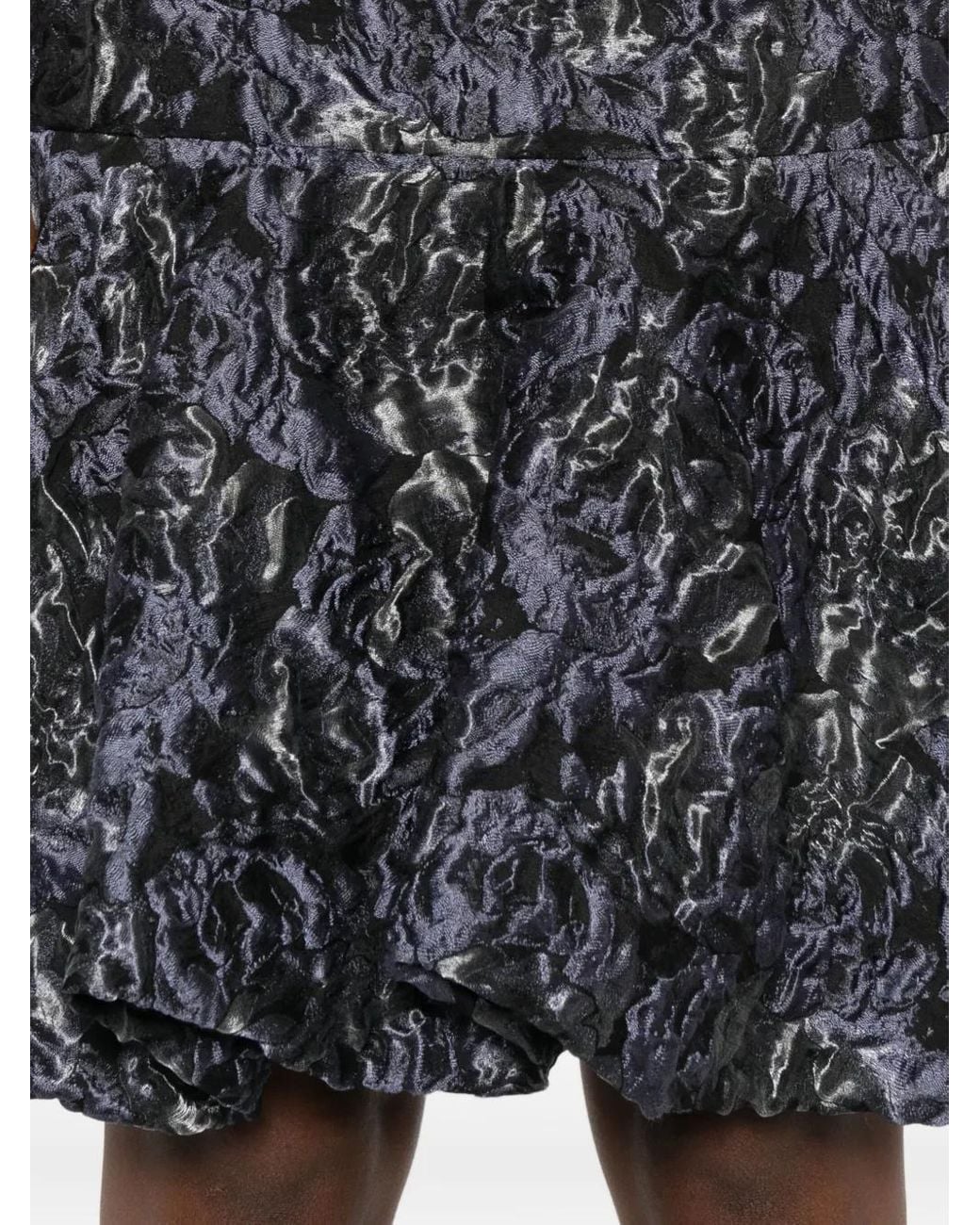 Gemy Maalouf Gray Floral-Pattern Puffball Skirt