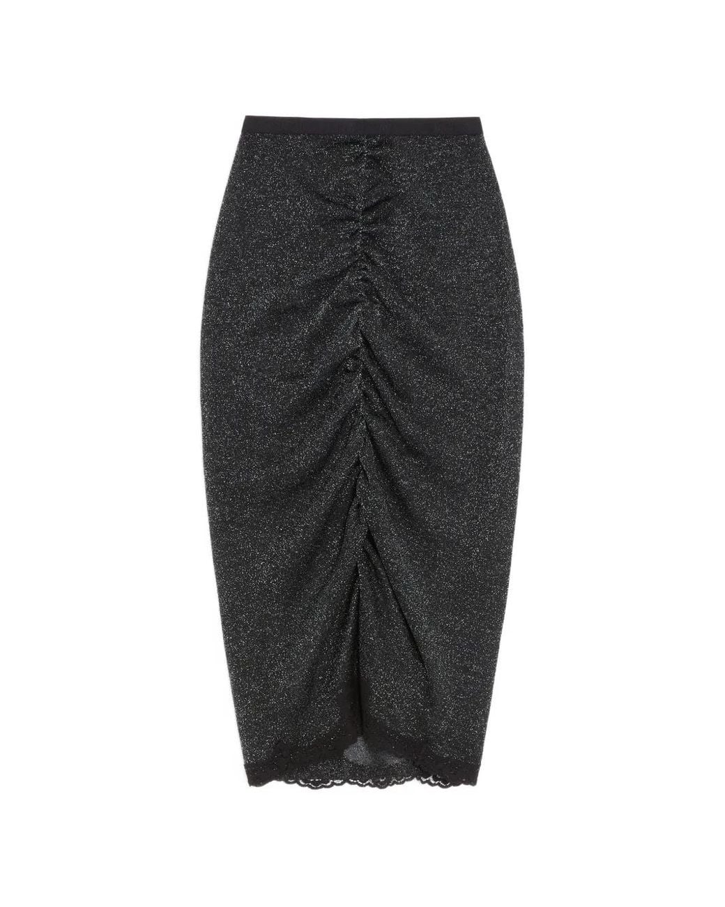 Valentino Garavani Black Lurex Knit Midi Skirt