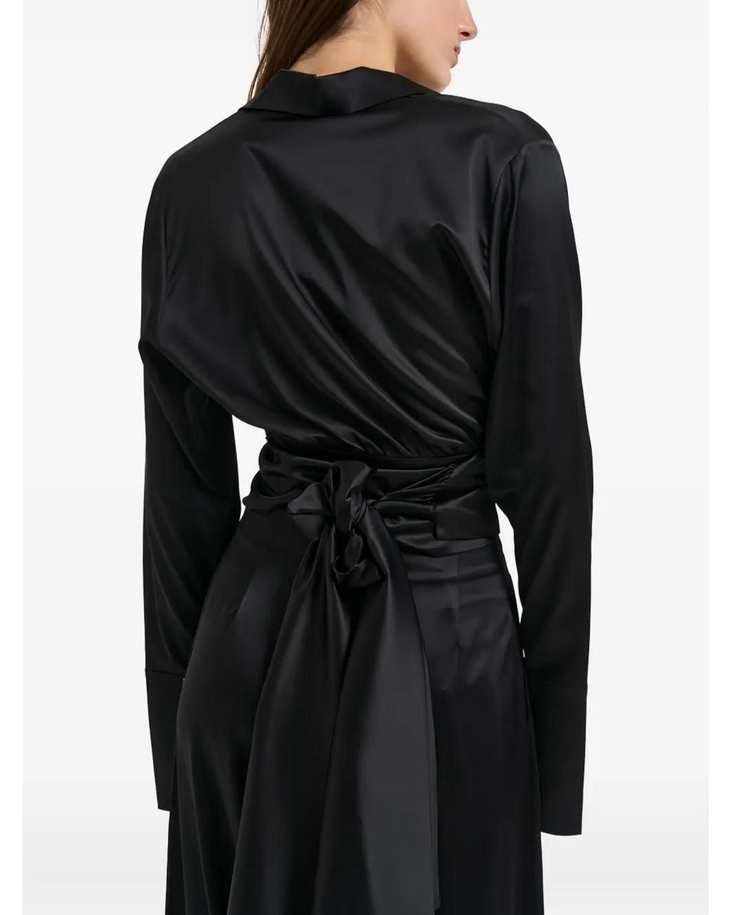 Danamé Black Alexa Wrap-Style Long-Sleeve Shirt