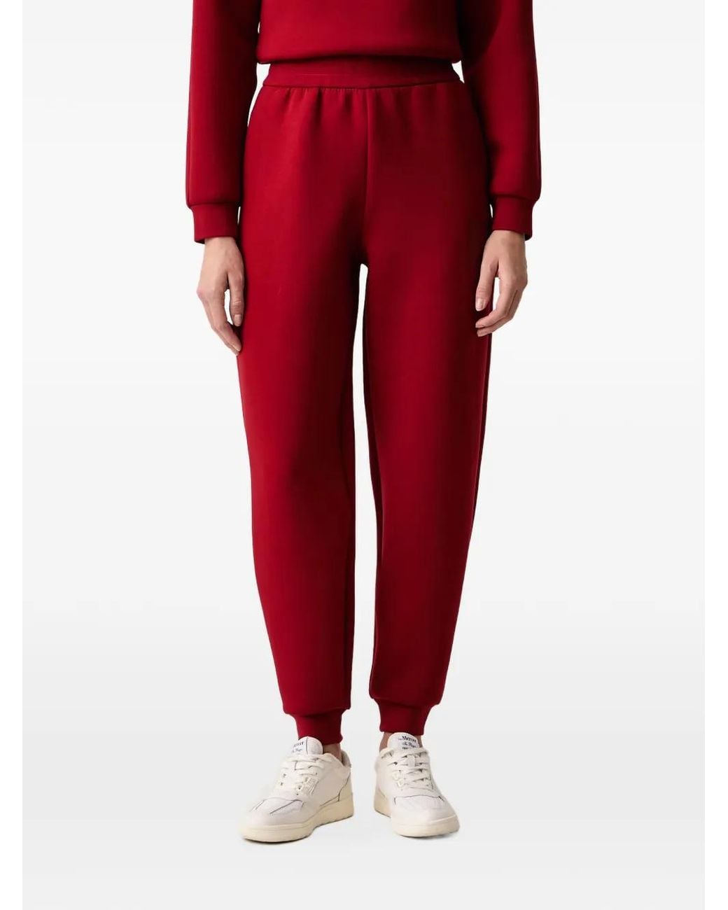 ARMANI EXCHANGE Red Crystal-Embellished Logo-Print Track Pants