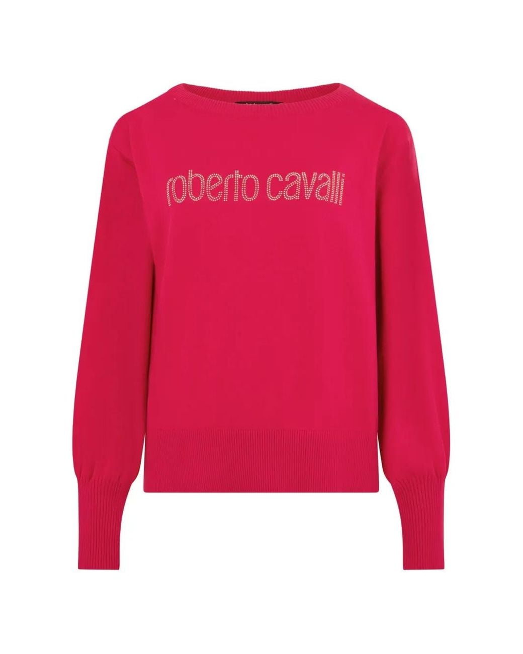 Roberto Cavalli Red Logo-Embellished Sweater