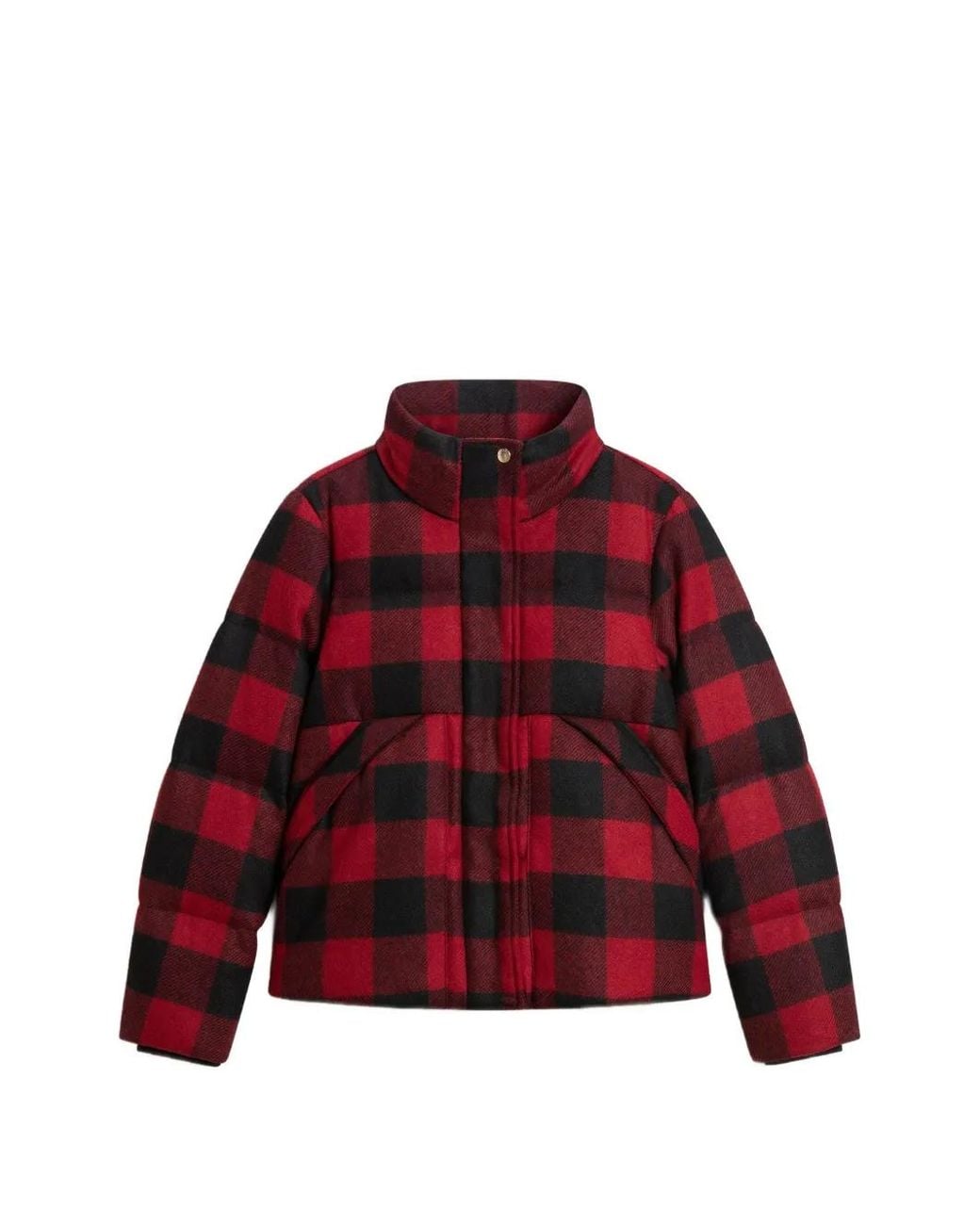 Woolrich Red Check Virgin-Wool Puffer Jacket
