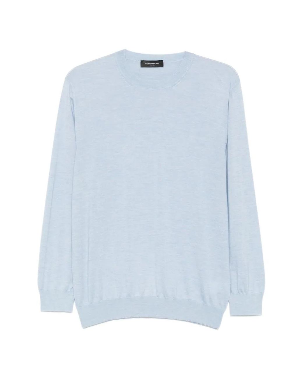 Fabiana Filippi Blue Crew-Neck Long-Sleeve Sweater