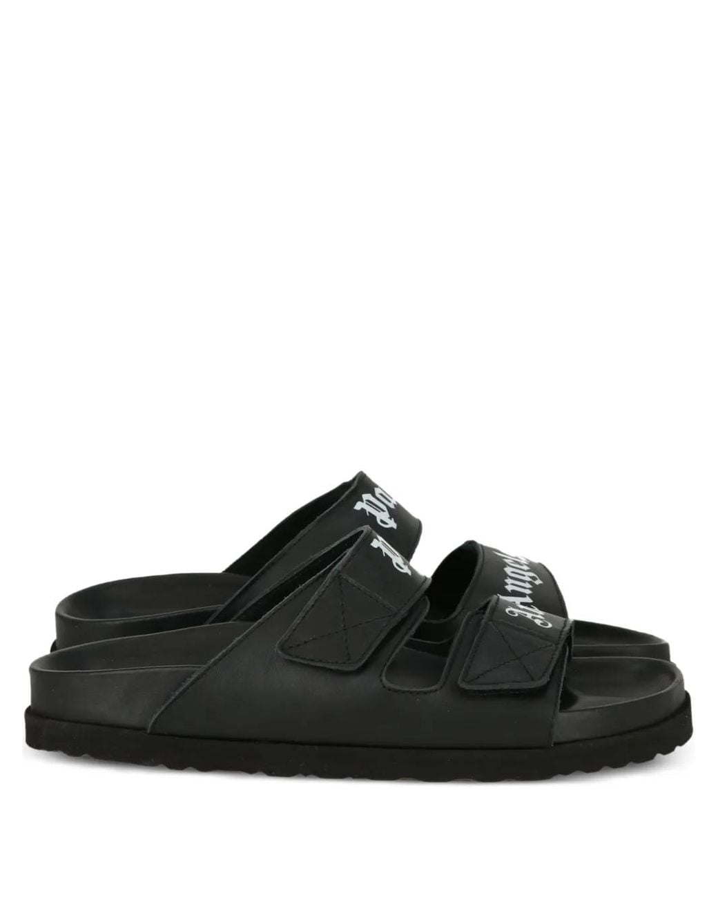 Palm Angels Black Logo-Strap Sandals